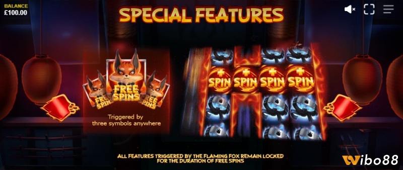 Kích hoạt vòng quay miễn phí với sự xuất hiện của các biểu tượng Free Spin